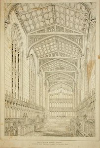 New College Chapel: Interiörvy som visar design för föreslaget tak
