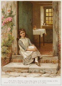 Sarah Shilton, Caterinas prototyp, sitter och sjunger på sin mors dörr på Coton, drar till sig Lady Newdegates uppmärksamhet och tas för att bo på Arbury av George Goodwin Kilburne