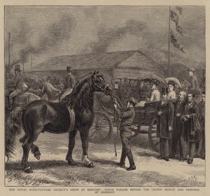 Royal Agricultural Society Show på Bedford, Horse Parade inför kronprinsparet av Tyskland av George Goodwin Kilburne