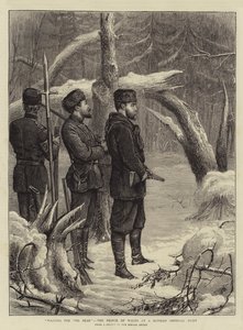 Väntar på björnen, prinsen av Wales på en rysk kejserlig jakt av George Goodwin Kilburne