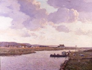 Rhyl Estuary, North Wales (olja på duk)