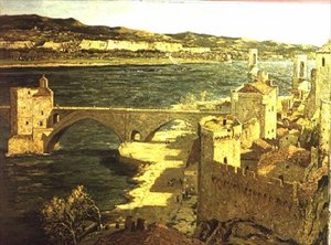 Utsikt över Avignon (olja på duk)