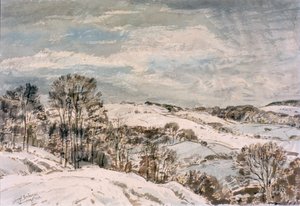 Winter in Wensleydale (penna och akvarell på papper)