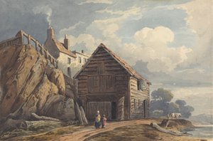 Landskap med en båtbod av George Harley
