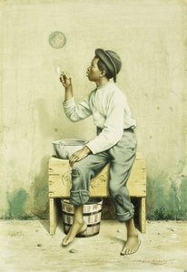 Svart pojke som blåser bubblor, 1887