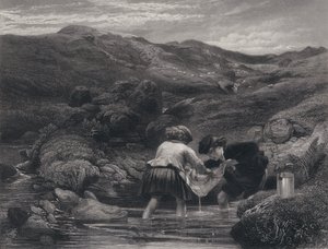 Illustration för Auld Lang Syne av Robert Burns (gravyr) av George Harvey