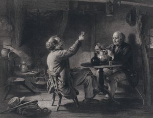 Illustration för Auld Lang Syne av Robert Burns (gravyr)