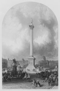 Nelson Column, Trafalgar Square, William Railton, arkitekt (gravyr)