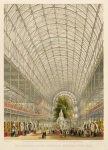 Transept av Crystal Palace, pub. av Day and Son und Ackermann und Co. (färgad litho)