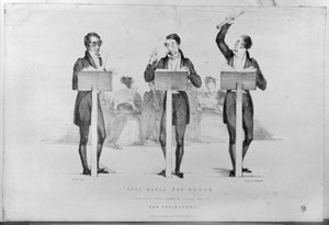 Carl Maria von Weber (1786-1826) vid Covent Garden Theatre som leder sin berömda opera "Der Freischutz", 1826