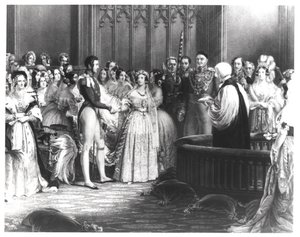 Giftermål mellan drottning Victoria (1819-1901) och prins Albert (1819-61) vid St. James