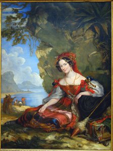 Porträtt av Lady Catherine Caroline Montagu (1808-1834), fru till greve Alexandre Joseph Colonna-Walewski, av Hayter, Sir George (1792-1871). Olja på duk