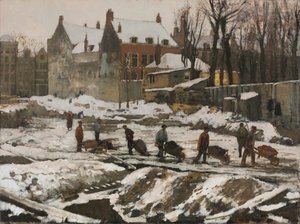 Byggarbetsplats i Amsterdam av George Hendrik Breitner