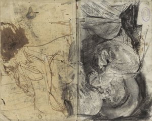 En drickande man i 1600-talskläder och en sittande man av George Hendrik Breitner