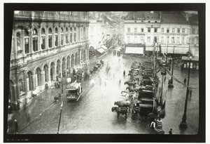 Utsikt över stationen i Bryssel-Nord och Place Rogier i Bryssel av George Hendrik Breitner
