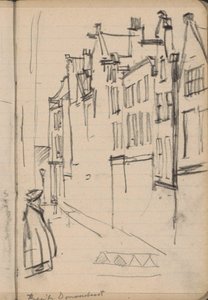 Vy över Buiten Dommersstraat i Amsterdam av George Hendrik Breitner