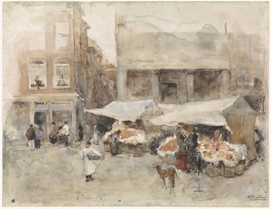 Marknad med blomsterstånd av George Hendrik Breitner