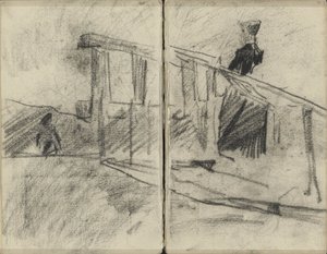 Kvinna, möjligen på en bro av George Hendrik Breitner