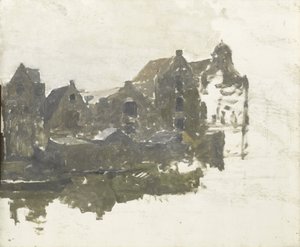 Lager på Teertuinen på Prinseneiland, Amsterdam av George Hendrik Breitner