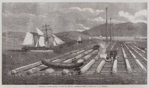 Canadian Lumber Trade, en flotte på St Lawrence av George Henry Andrews