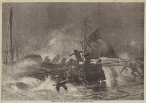 Launch of a North Sea Yawl during a Gale 