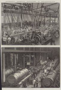 Stephensons lokomotivfabrik i Newcastle-on-Tyne av George Henry Andrews