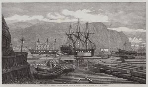 Den kanadensiska timmerhandeln, Timber Coves i Quebec av George Henry Andrews