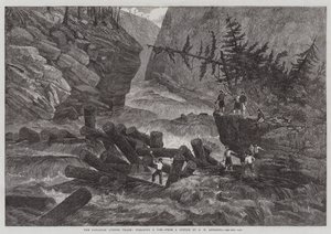 Den kanadensiska timmerhandeln, rensar en sylt av George Henry Andrews