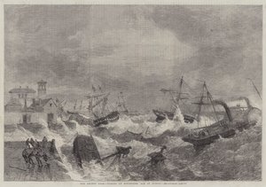 Den senaste stormen, vrak i Kingstown, Dublinbukten av George Henry Andrews