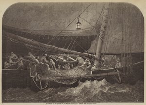 Trålning i Nordsjön på natten