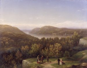 Hudson River Valley från Fort Putnam, West Point, 1855