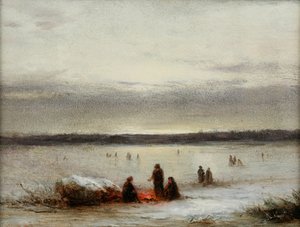 Vinterscen (olja på kartong)