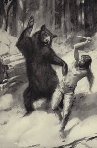 Scarfaces kämpar med björnen av George Henry Evison