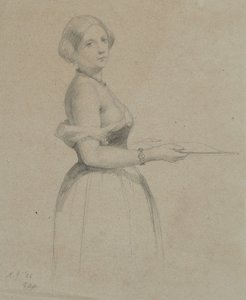 Porträtt av en ung kvinna, 1856 (grafit på brunt vävt papper)