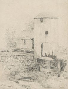 The Old Mill, 1846 (grafit på gulvävt papper)