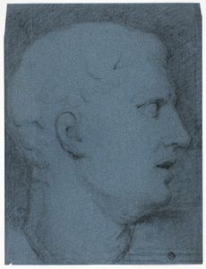 Profil av huvud efter avgjutning (recto och verso) av George Henry Harlow