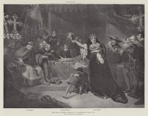 Rättegången mot drottning Katharine i Shaksperes Henry VIII av George Henry Harlow