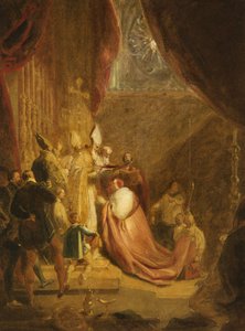 Wolsey tar emot Cardinals Hat i Westminster Abbey av George Henry Harlow