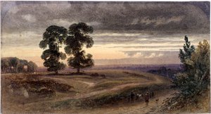 Översikt över Hampstead, London, 1849 av George Henry Hine