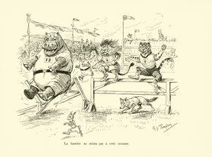 Barriären stod inte emot chocken (litografi) av George Henry Thompson