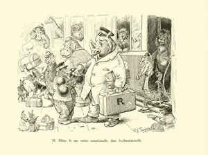 Mr Rhino gjorde en sensationell entré i Acclimatationville (lito) av George Henry Thompson