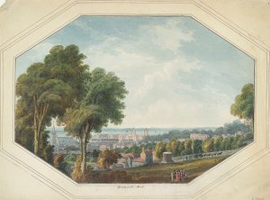 Greenwich från udden, ca 1820 (akvarell)