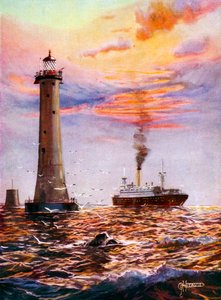 Eddystone Lighthouse, Plymouth (målning) av George Horace Davis