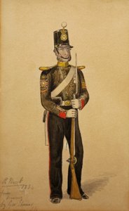 Färgsergeant för Royal Marine Artillery, 1854 (wc på papper)
