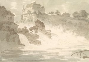 Falls at Schauffhausen, 1782 (wc över grafit med penna och bläck på papper)