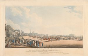 Utsikt över Worcester Racecourse och läktaren