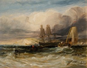 På Themsen - Tilbury Fort, 1840. av George Hyde Chambers