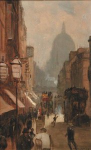 Fleet Street (olja på panel)
