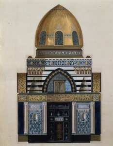 Design för Arab Hall i Leighton House, London, 1880 (wc, gouache) av George II Aitchison