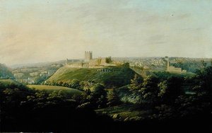 En vidsträckt utsikt över Richmond, Yorkshire (olja på duk) av George I Cuitt